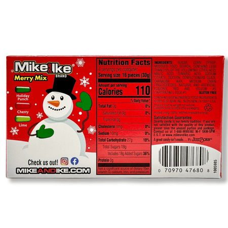 Mike and Ike Merry Mix Theater Pack - 4.25oz Candy Just Born Inc.