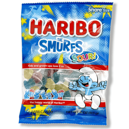 Haribo Smurfs Gummy Candy - 4oz Candy HARIBO