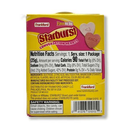 Starburst Conversation Hearts - 25g Candy Frankford Candy