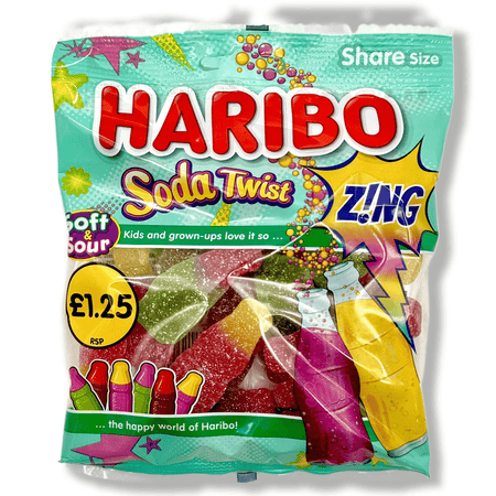 Haribo Soda Twist Zing (UK) - 160g Candy HARIBO