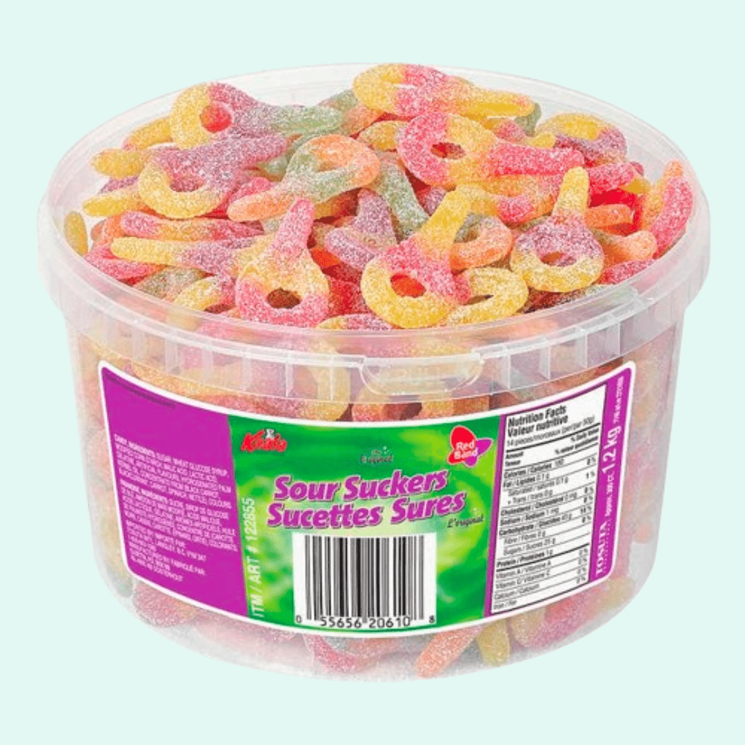 Koala Jumbo Sour Suckers Tub - 60 CT Candy Red Brand
