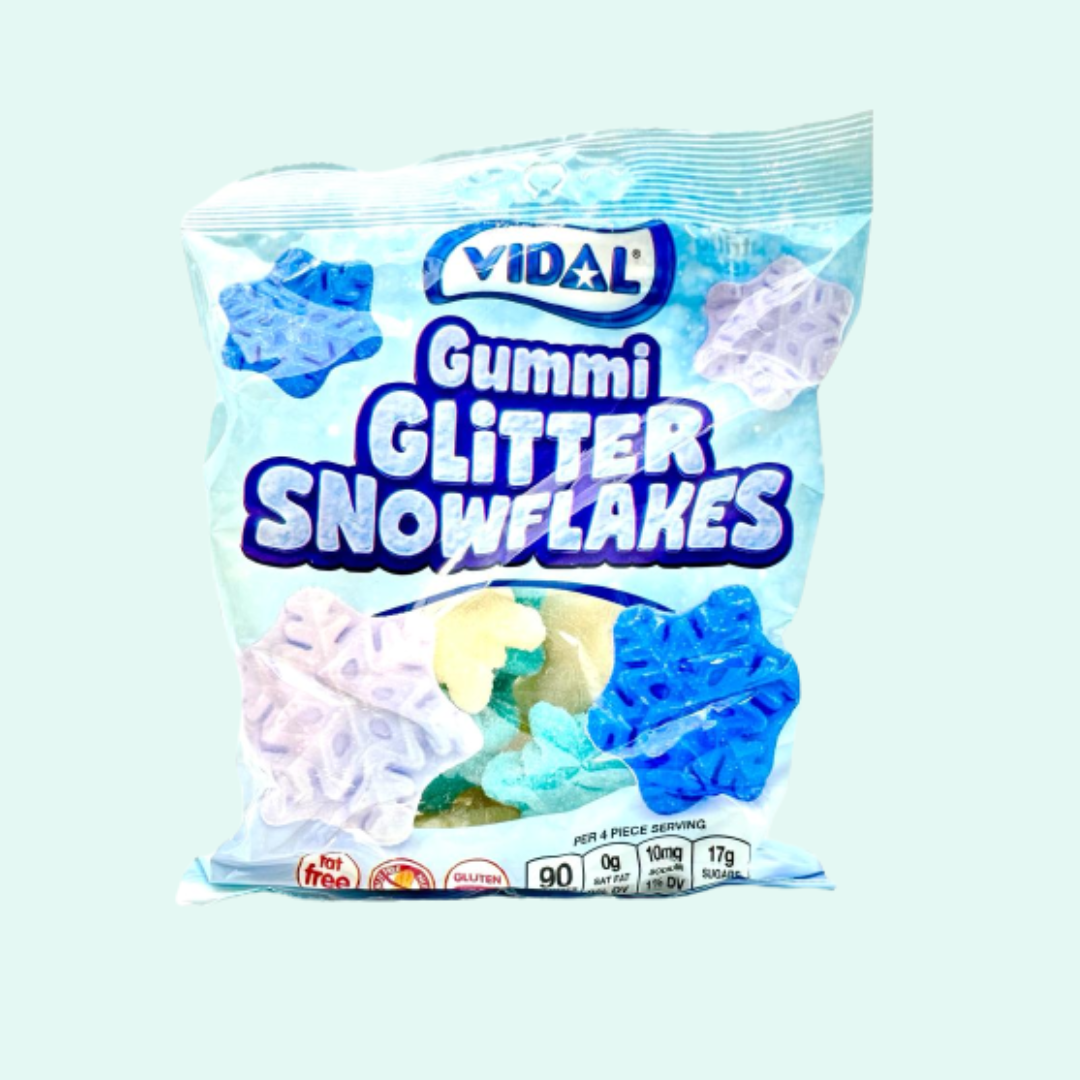 Vidal Gummi Glitter Snowflakes – Half Nuts