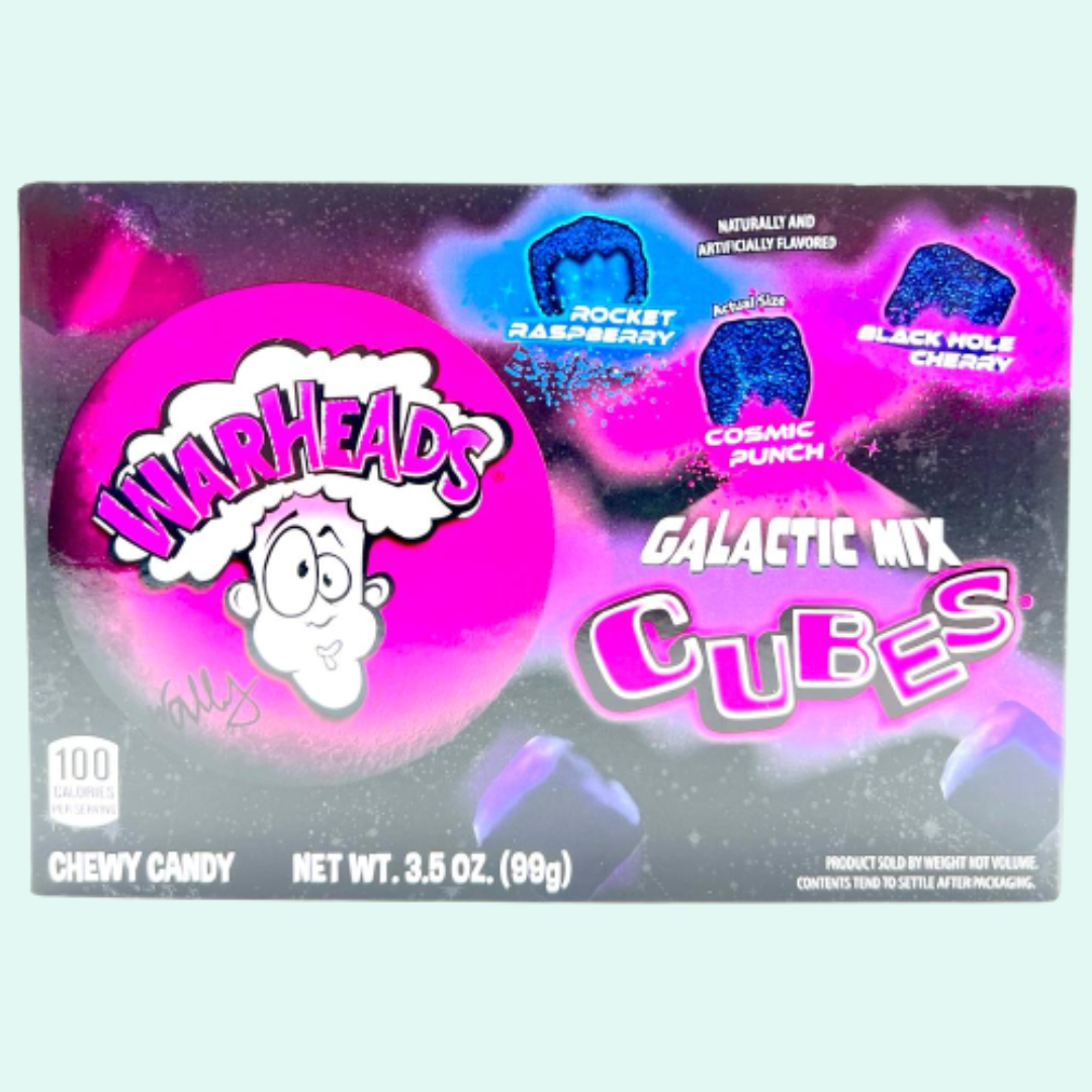 Warheads Galactic Mix Cubes Theatre Box