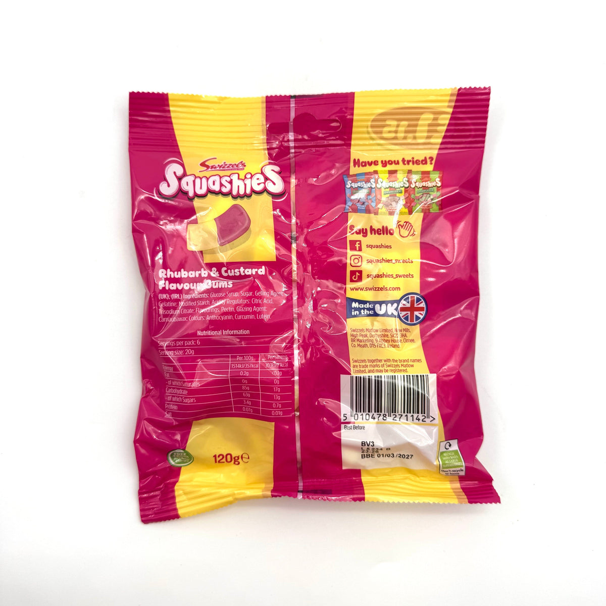 Swizzels Squashies Drumstick - Rhubarb and Custard (UK) Candy Paradise 