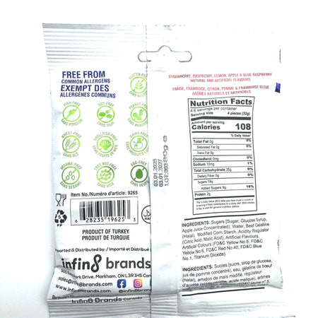 Britain Gummy Sour Mix Rings -80g Candy Paradise 