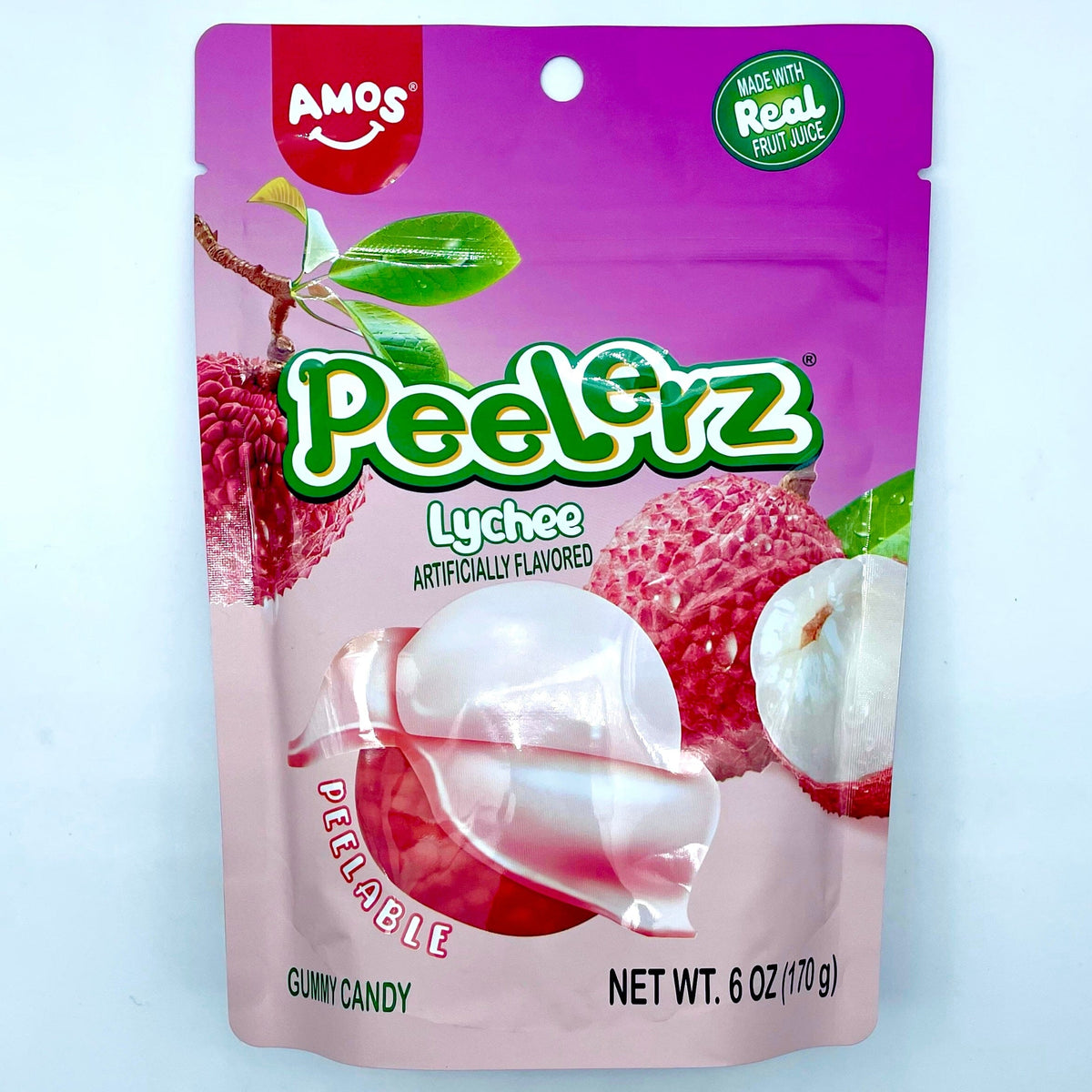 Amos Peelerz Gummy Lychee - 6oz Candy Amos 