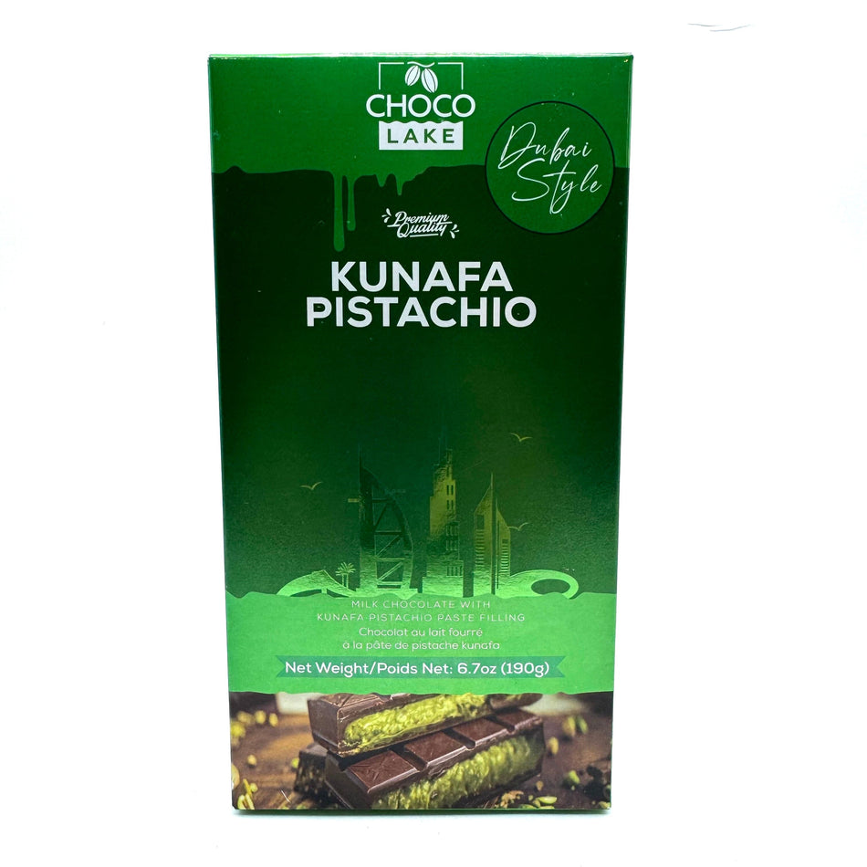 Choco Lake Kunafa Pistachio Chocolate Bar -190g Candy Paradise 