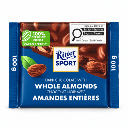 Ritter Sport Dark Chocolate with Whole Almonds - 100g Chocolate Bar Ritter Sport 