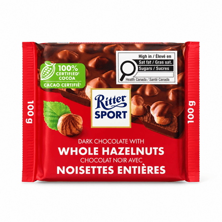 Ritter Sport Dark Chocolate with Whole Hazelnuts - 100g Chocolate Bar Ritter Sport 