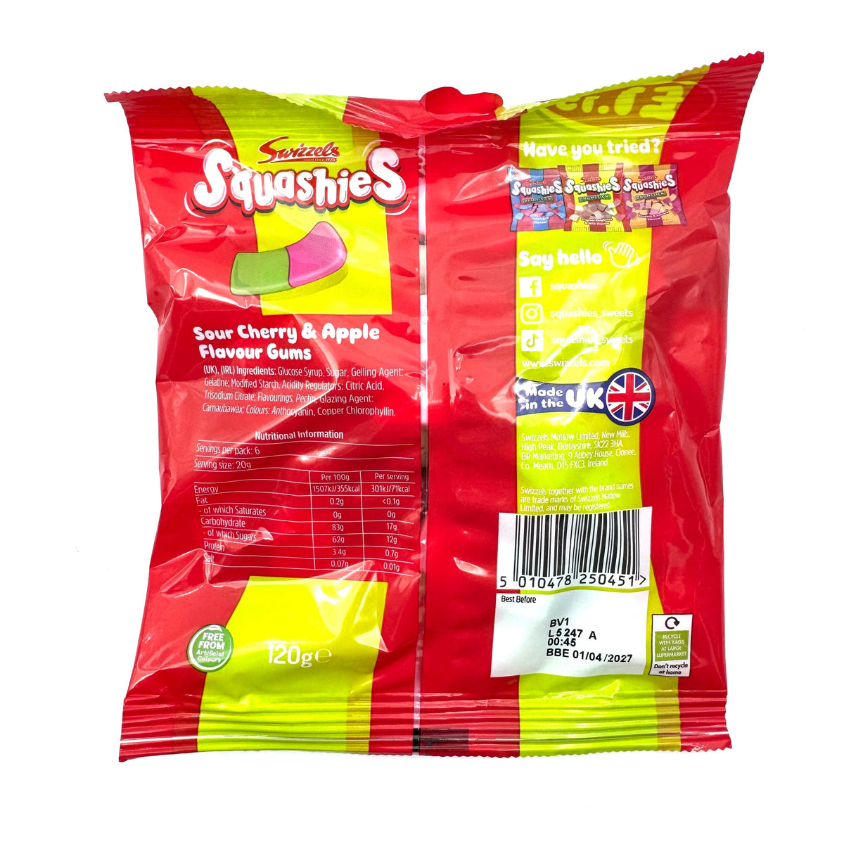 Swizzels Squashies Drumstick Sour Cherry and Apple Candy Paradise 