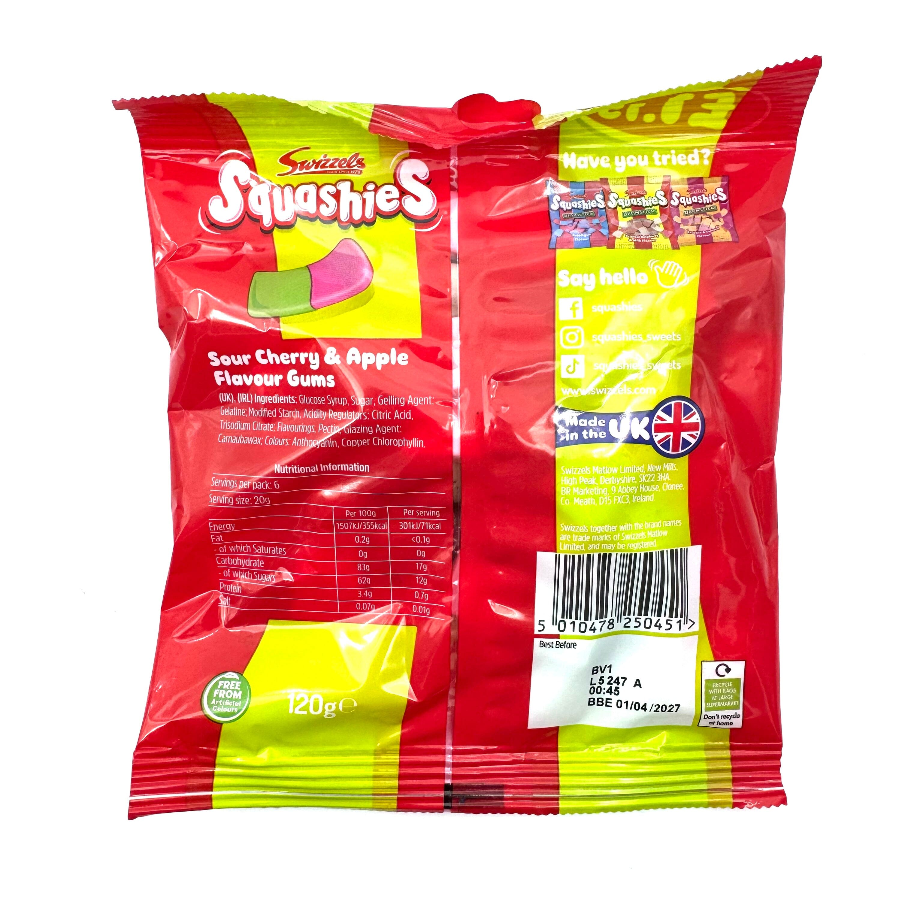 Swizzels Squashies Drumstick Sour Cherry and Apple Candy Paradise 