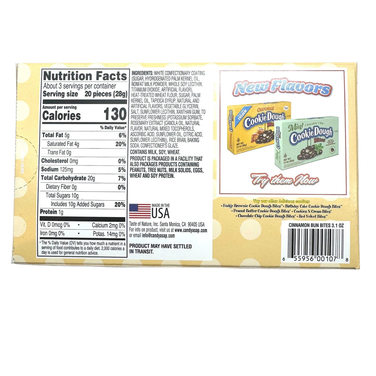Cookie Dough Cinnamon Bun-88g Taste of Nature Inc. 