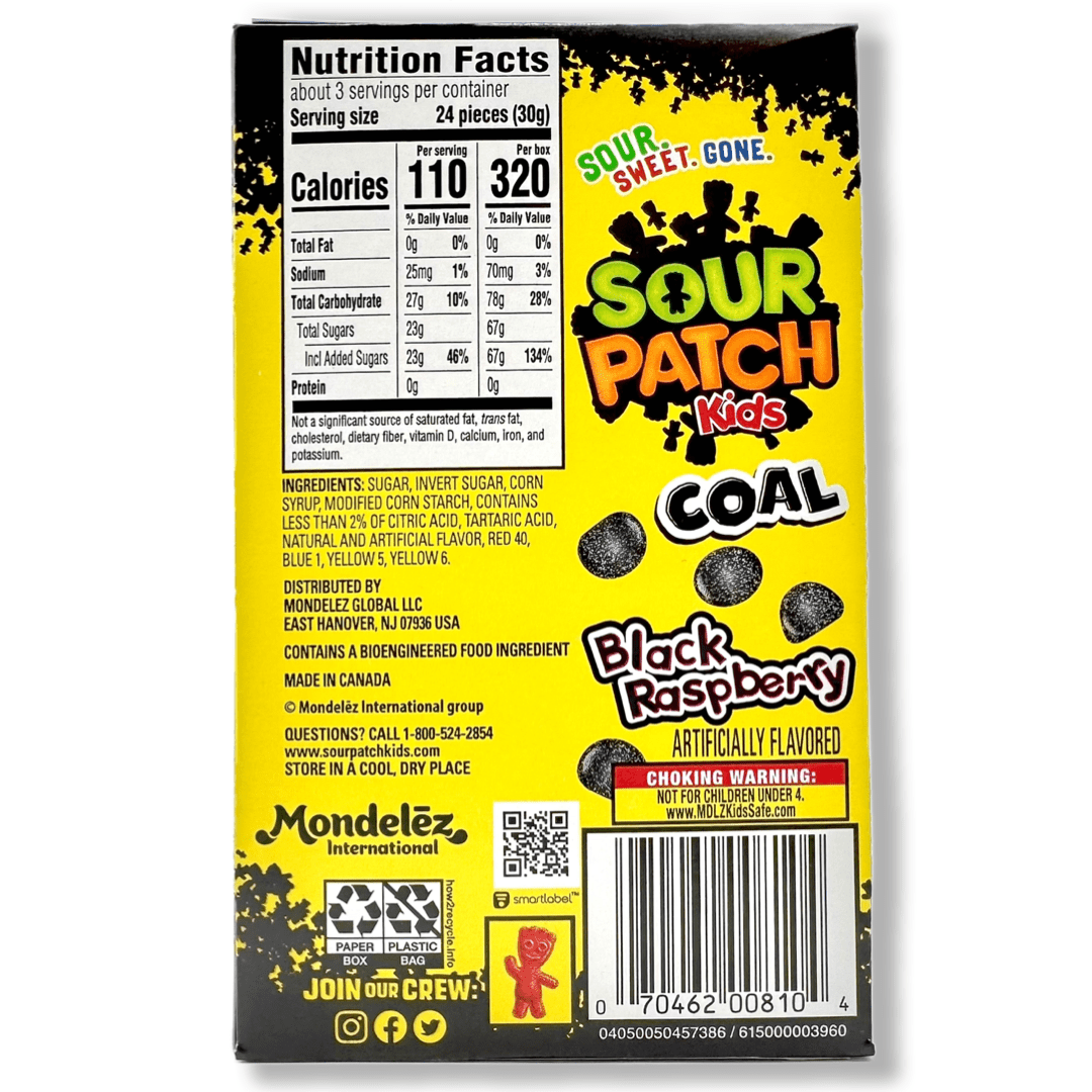 Sour Patch Kids Coal - 3.1oz Candy Mondelez 