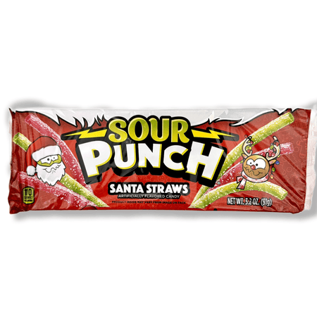 Sour Punch Santa Straws - 3.2oz Candy American Licorice Company 