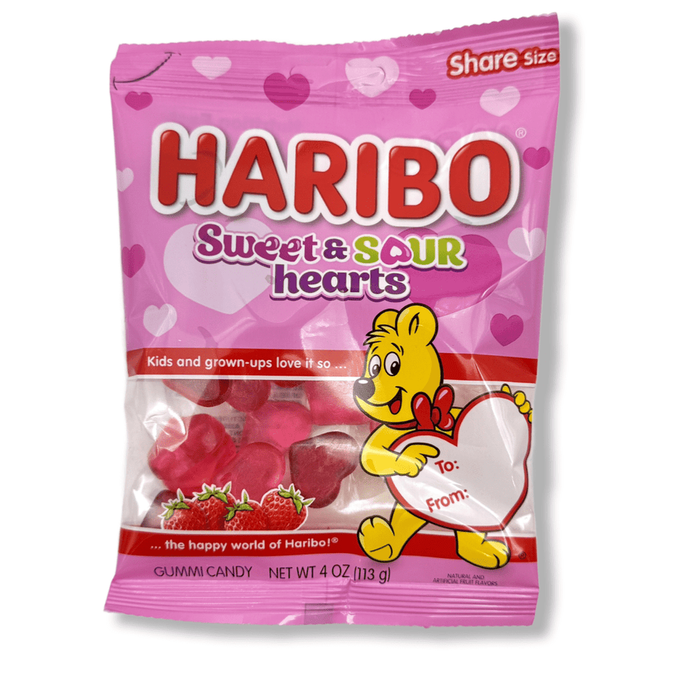 Haribo Valentine's Sweet and Sour Hearts - 4oz Candy HARIBO 