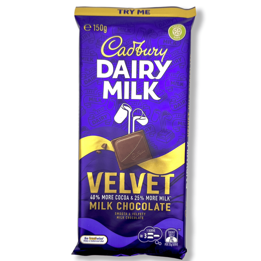 Cadbury Dairy Velvet Milk Chocolate (Australia) - 150g Chocolate Cadbury 