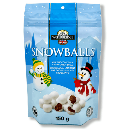 Waterbridge Snowballs Milk Chocolate Crispy Candy Shell - 150g Chocolate WATERBRIDGE 