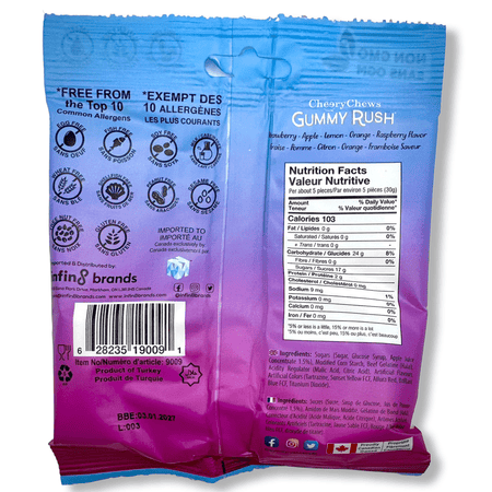 Gummy Rush Neon Worms - 3.1oz Candy Cheery Chews 