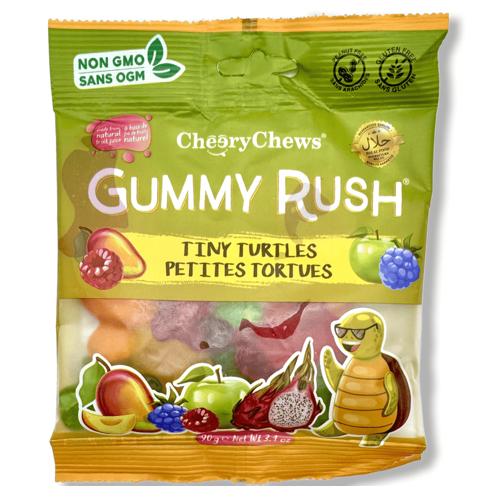 Gummy Rush Tiny Turtles - 3.1oz Candy Cheery Chews 