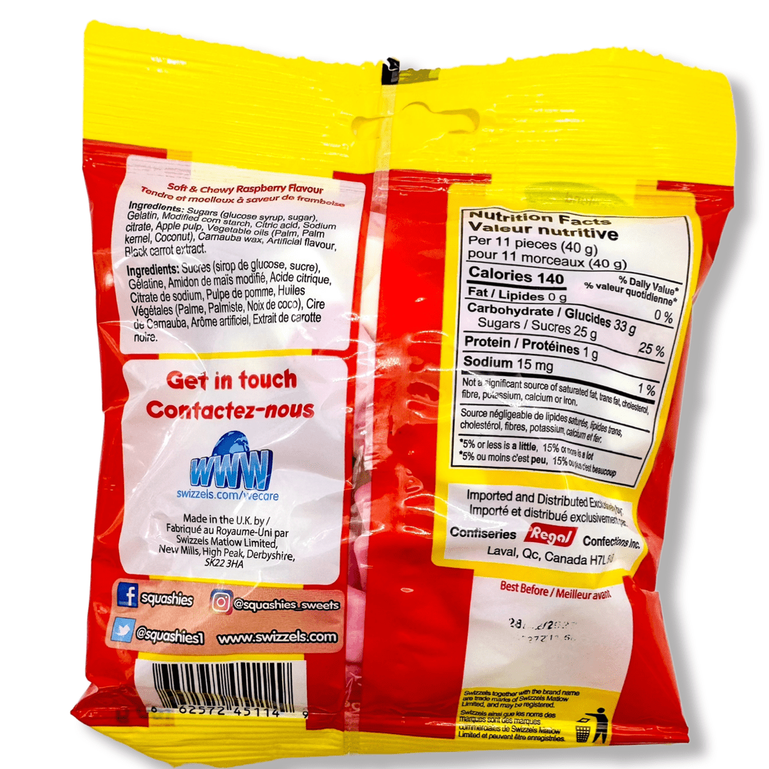 Swizzels Squashies Original Raspberry - 160g Candy Squashies 