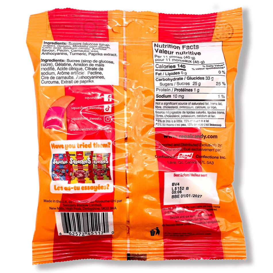 Swizzels Squashies Orange & Cherry - 160g Candy Squashies 