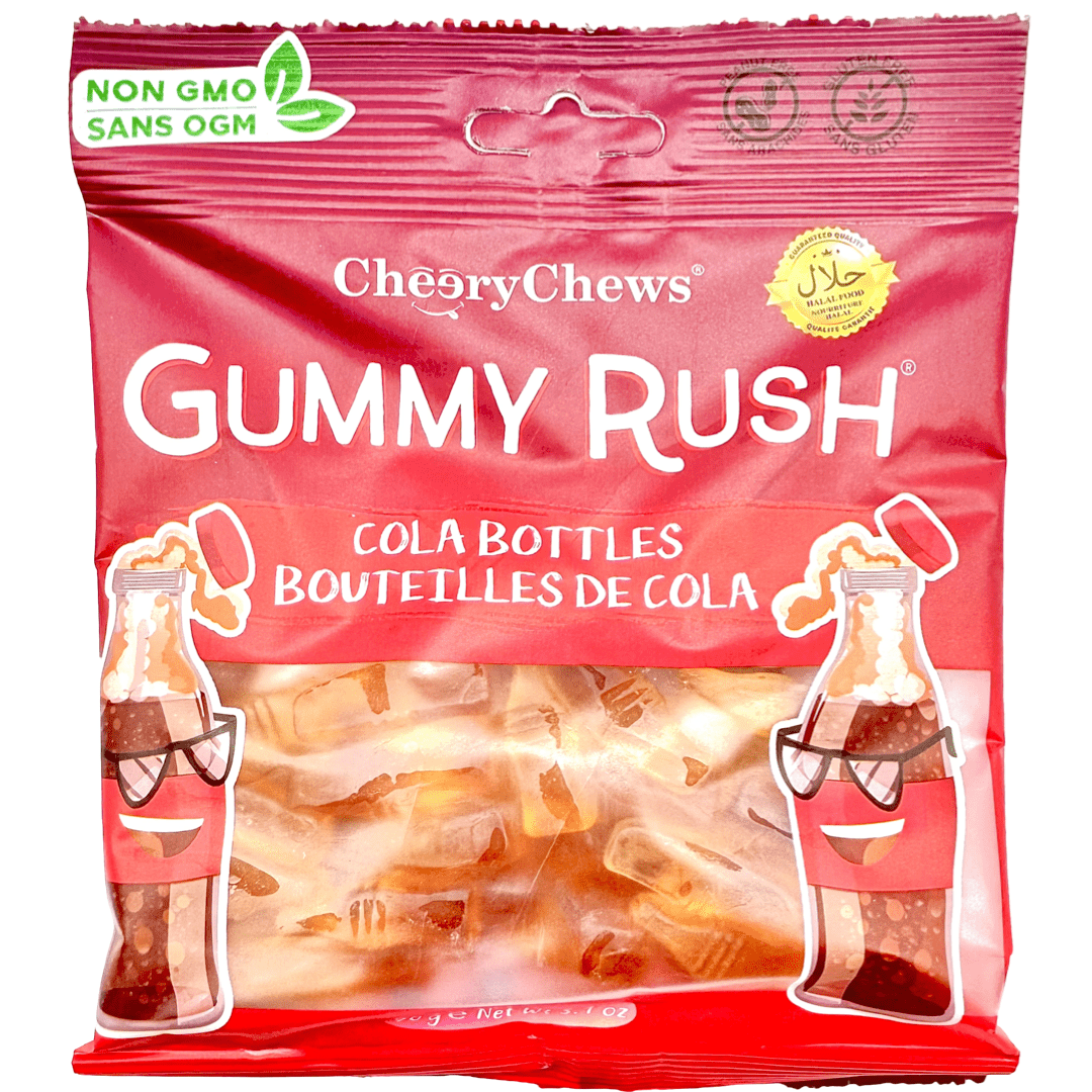 Gummy Rush Cola Bottles Candy Cheery Chews 