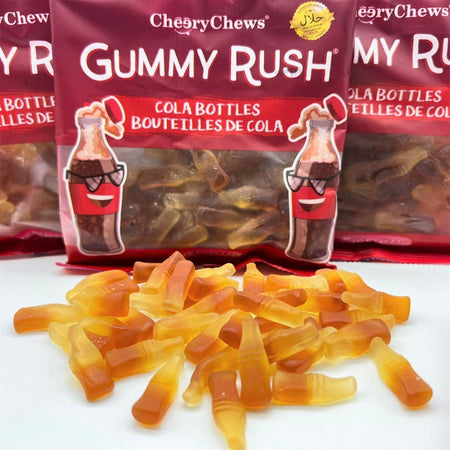 Gummy Rush Cola Bottles Candy Cheery Chews 