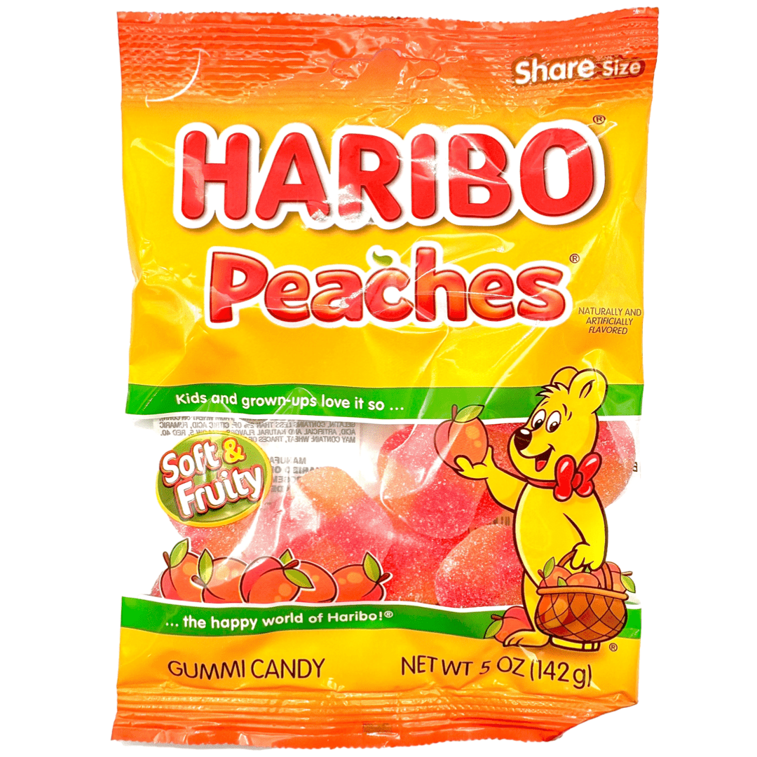 Haribo Peaches Gummy Candy - 5oz – Candy Paradise