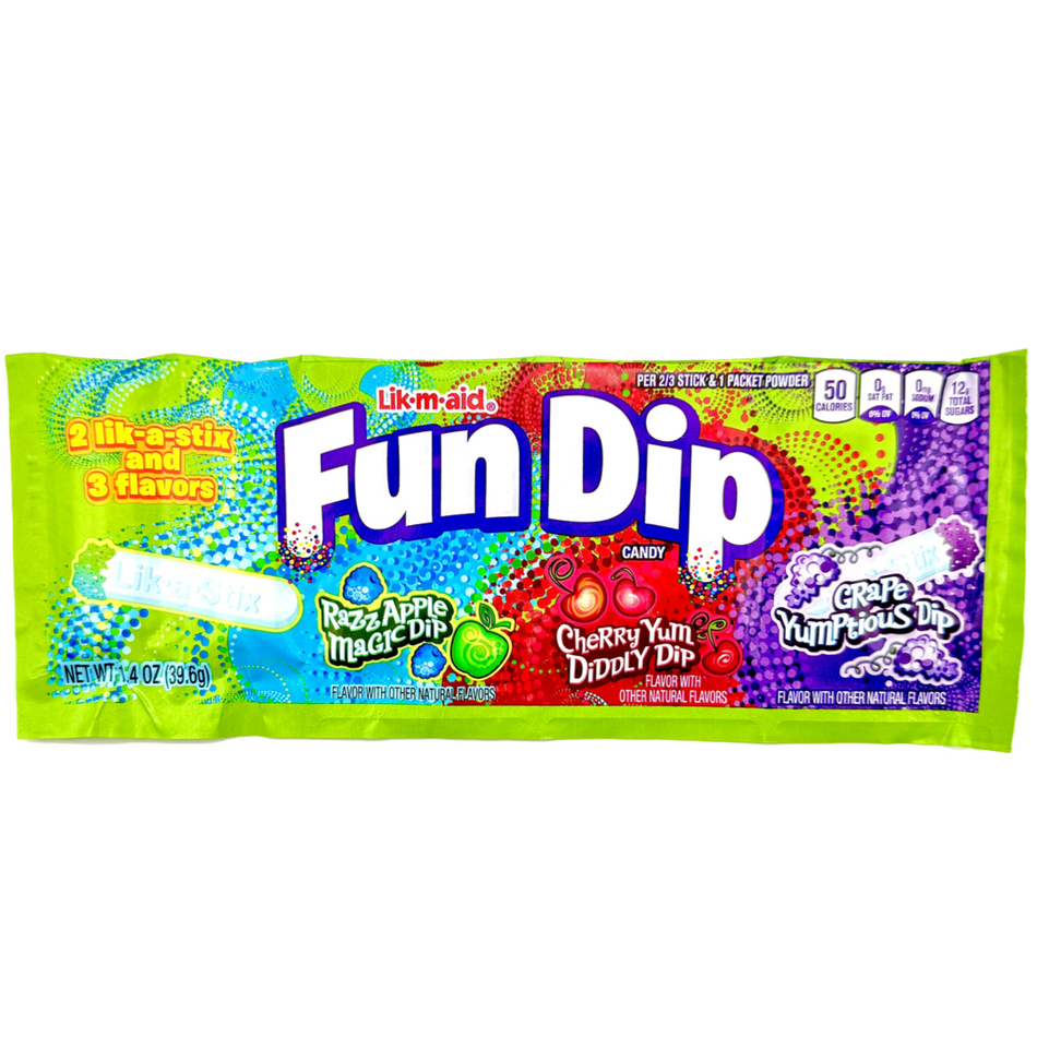 Fun Dip Candy - Razz Apple, Cherry, Grape (BB March 2024)