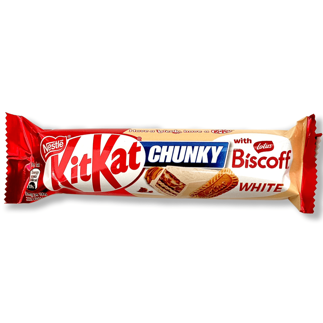 Kit Kat Chunky White with Lotus Biscoff (UK) - 42g – Candy Paradise Kit Kat Chunky White with Lotus Biscoff (UK) - 42g – Candy Paradise