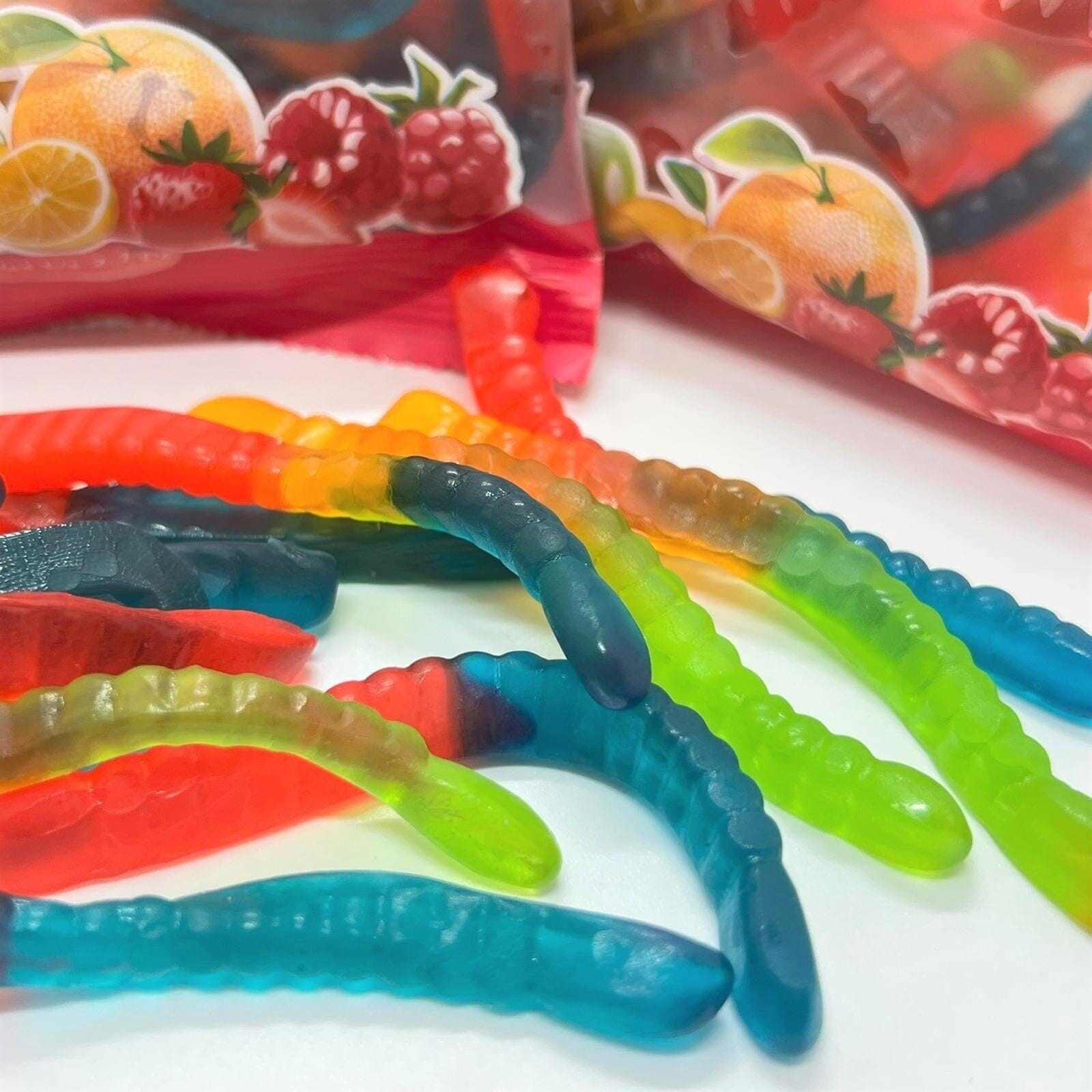 Gummy Rush Gummy Worms Candy Cheery Chews 