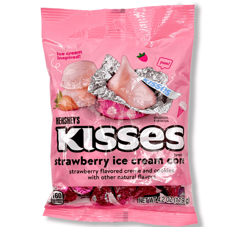 Hershey's Kisses Strawberry Ice Cream Cone - 4.2oz Chocolate HERSHEY'S 