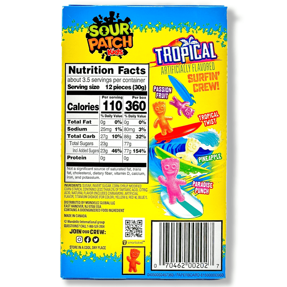 Sour Patch Kids Tropical Theatre Box - 3.5oz Candy Mondelez 