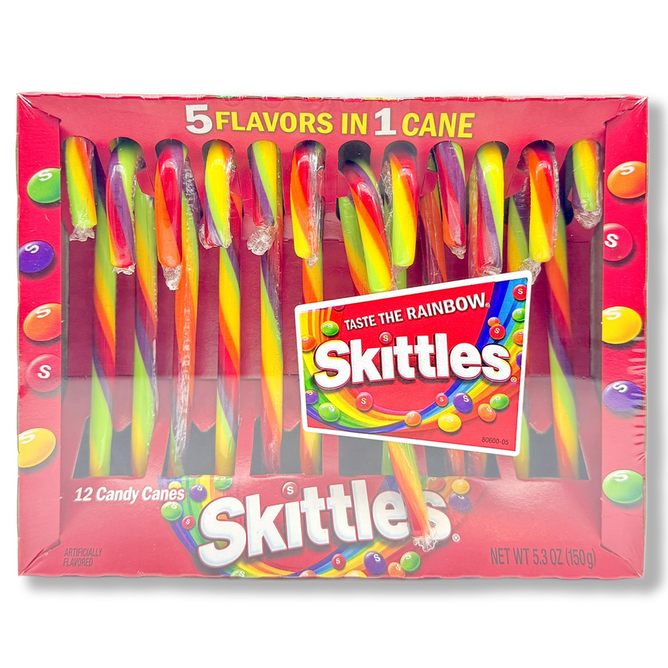 Christmas Skittles Candy Canes - 5.3oz Candy Spangler 