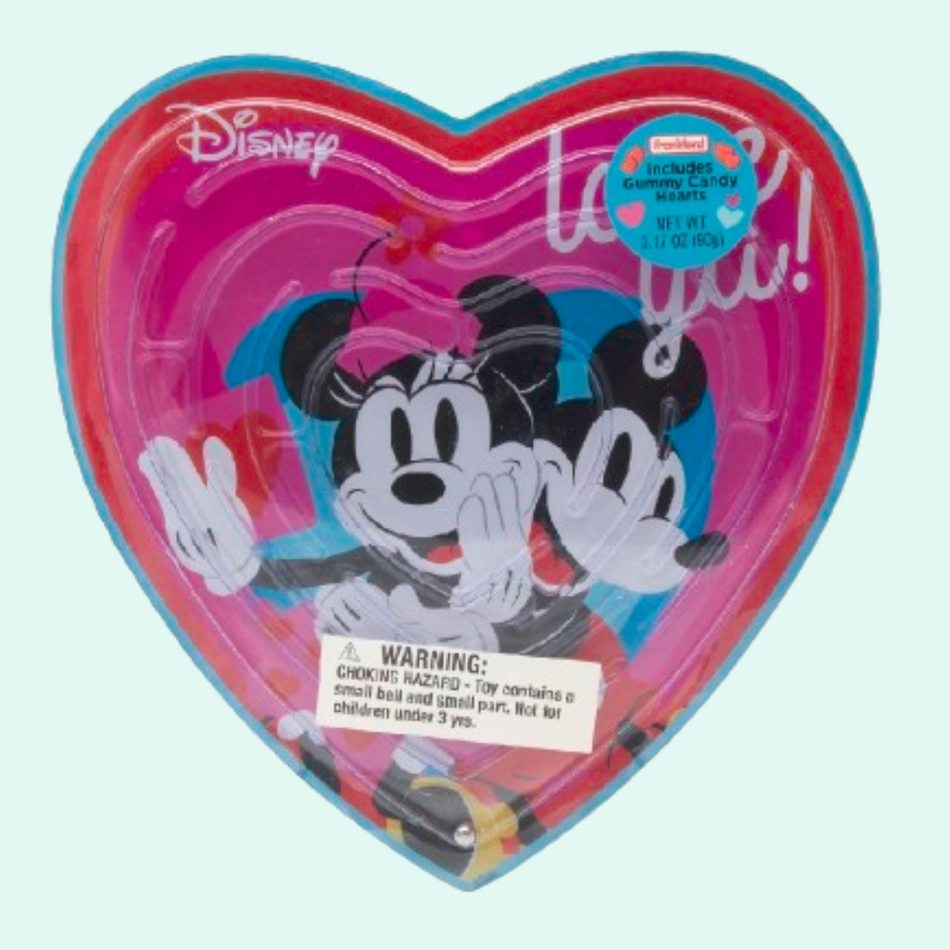 Disney Mickey Mouse Maze Valentine's Gummy Candy Heart Box