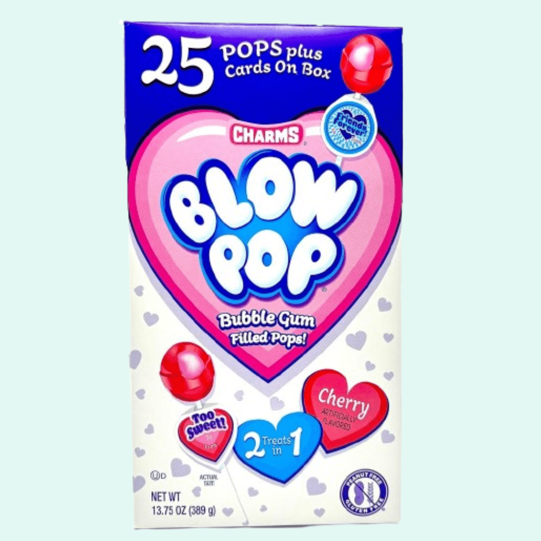 Charms Blow Pop Valentine's Day Friendship Exchange Kit - 25 Pops Candy Charms 