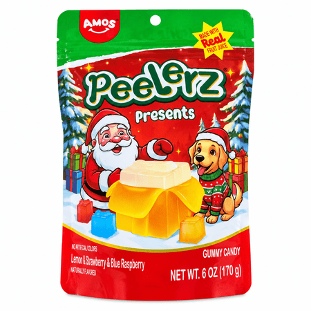 Amos Peelerz Holiday Gummy Presents - 170g Gummy Candy Amos 