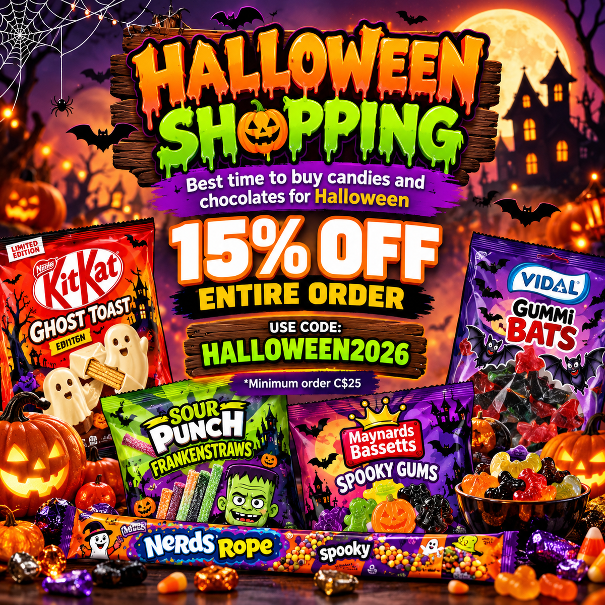 Halloween Shopping 2026 mobile - 15% off entire order with code HALLOWEEN2026