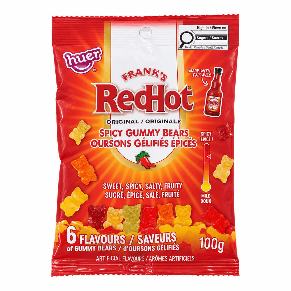 Huer Frank's RedHot Original Spicy Gummy Bears - 100g Gummy Candy Huer Foods 
