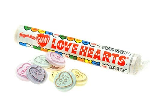 LOVE HEARTS CANDY ROLL - UK Swizzels Matlow 
