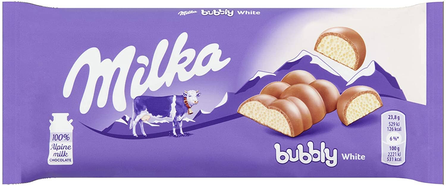MILKA BUBBLY WHITE CHOCOLATE BAR Mondelez 