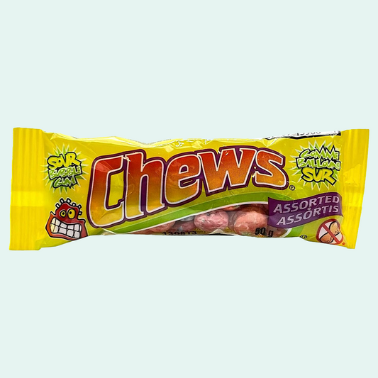 Chews Assorted Sour Bubble Gum
