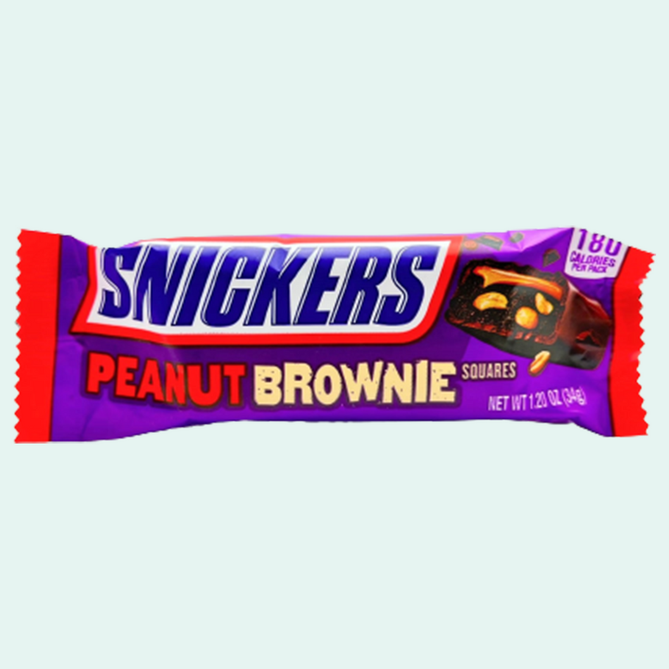 Snickers Peanut Brownie Squares