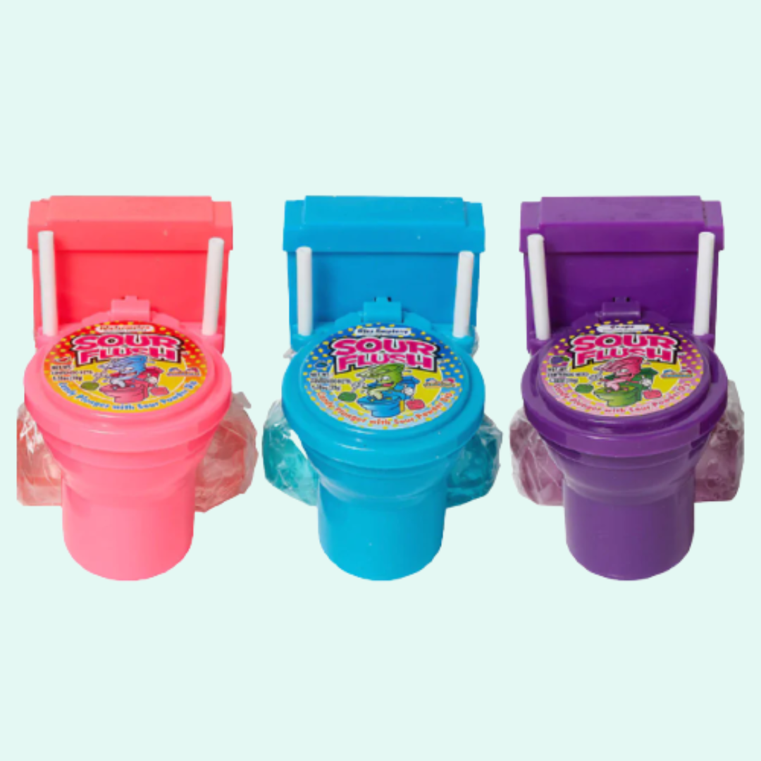 Sour Flush Candy Plunger With Sour Powder Dip